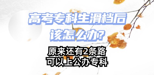 高考专科生滑档后，该怎么办?